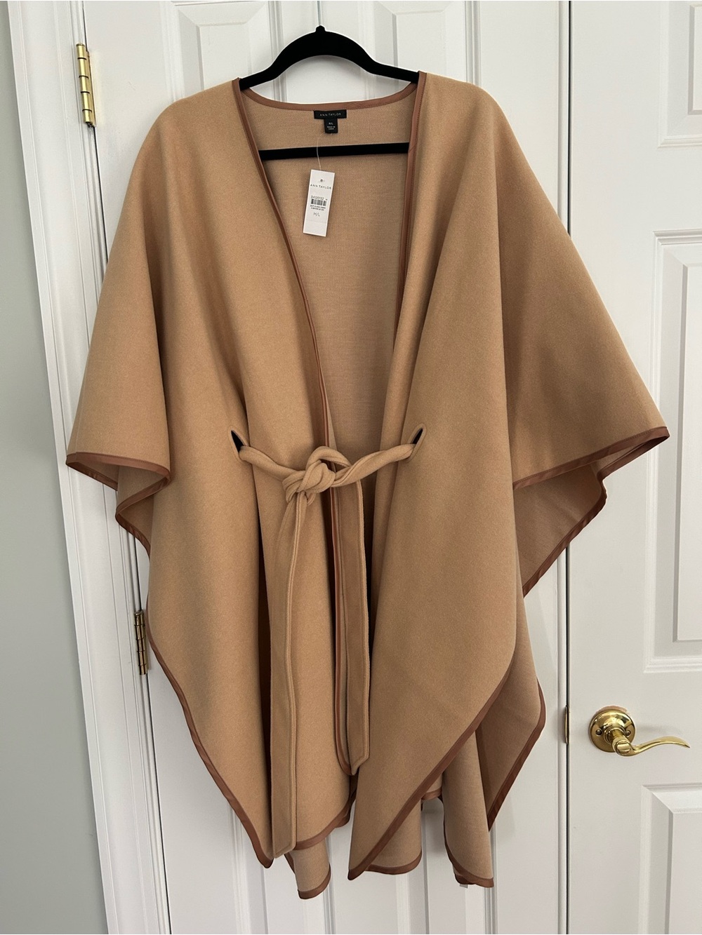 NWT Ann Taylor Camel Wrap Cape Poncho